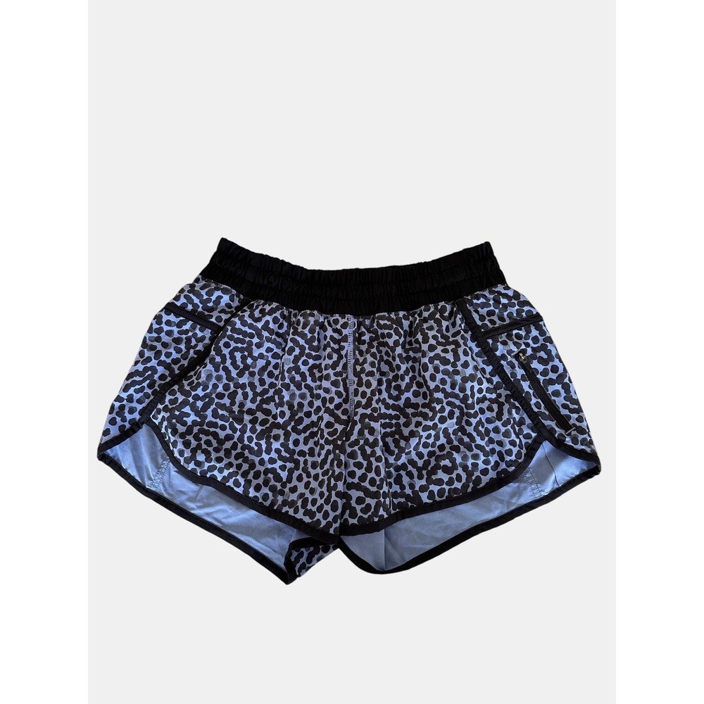 Lululemon Tracker Short 4-Way Stretch Ace Spot Lullaby Black Running Shorts 8
